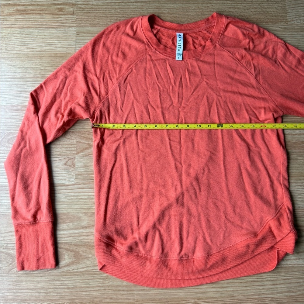 Athleta MINDSET SWEATSHIRT Orange Long Sleeve Sweatshirt Size Small - Picture 5 of 7
